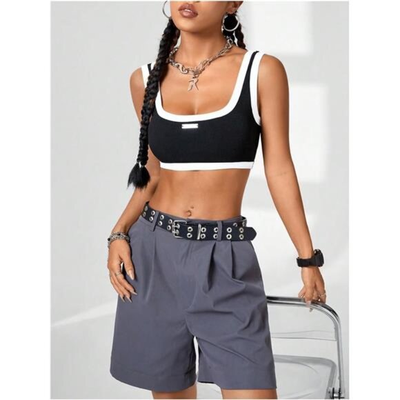 Women's Color Block Backless Tank Top - Picture 4 of 8